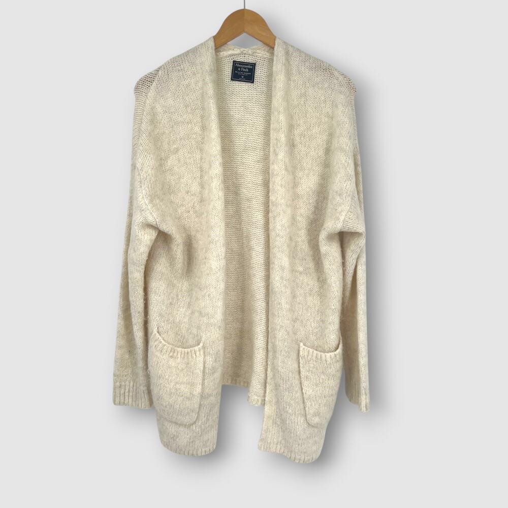 Abercrombie & Fitch Cream Open Front Cardigan Sweater Women’s Medium